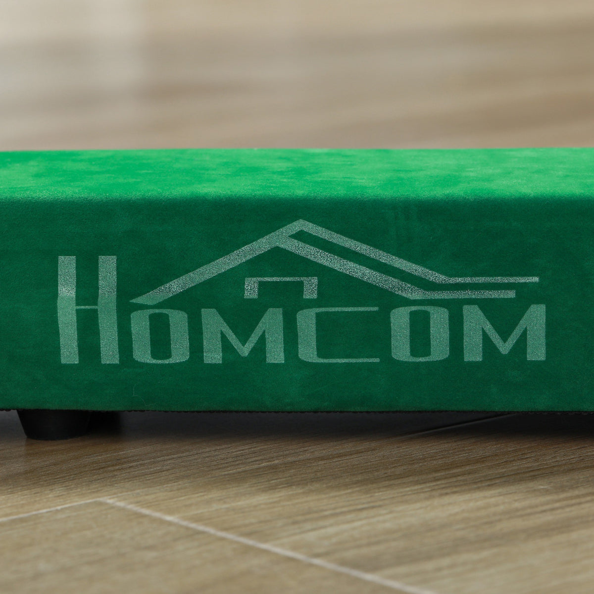 HOMCOM Faltbarer Schwebebalken, rutschfest, Wildlederbezug, robustes Holz, 210 x 10 x 6,5 cm, Blau