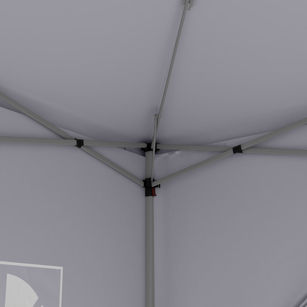 Outsunny 3 x 3 m Pavillon mit 4 Seitenwänden, Fenster, Festzelt mit UV-Schutz, Gartenzelt inkl. Tragetasche, Stahl, Weiß