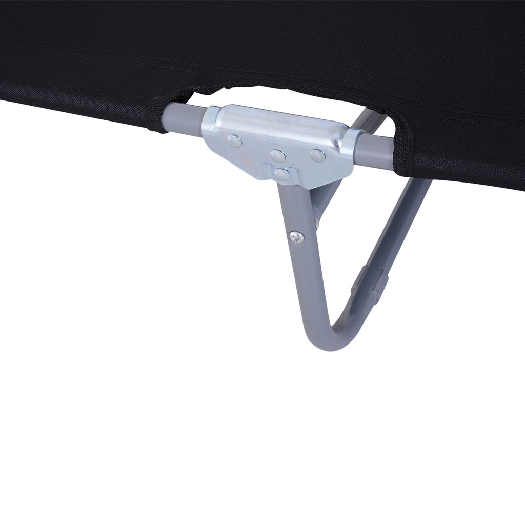 Outsunny Sonnenliege, klappbar, verstellbare Rückenlehne, rostfreier Metallrahmen, 187 x 55 x 24, Schwraz