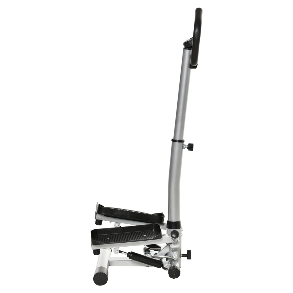 HOMCOM Stepper Heimtrainer für Zuhause mit LCD-Bildschirm einstellbare Geschwindigkeit Metall ABS 55 x 53 x 118-128 cm
