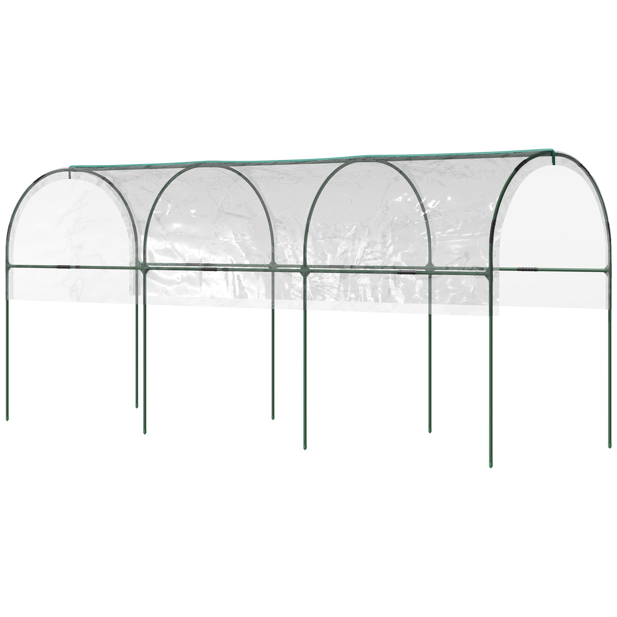 Outsunny Gewächshaus für den Garten Tomaten 4 verzinkte Stahlbögen PVC-Folie 4 x 1,23 x 1,71 m Grün