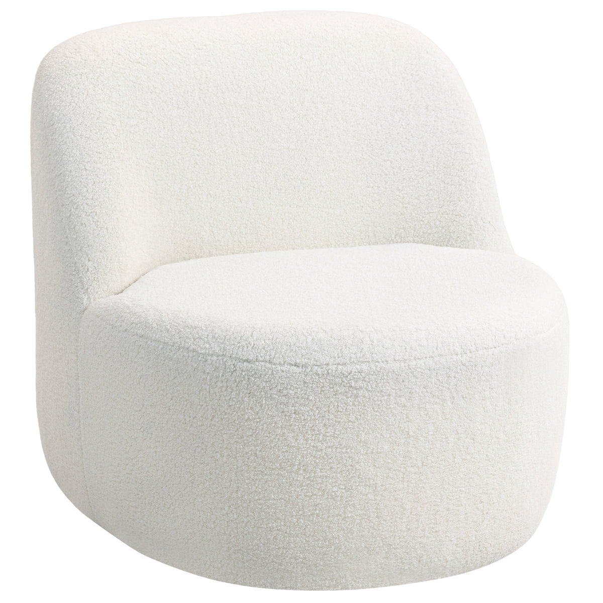 HOMCOM Wohnzimmerstuhl mit ergonomischer Rückenlehne aus Sherpa-Fleece und Schaumstoff, 73x82x71 cm, Cremeweiß