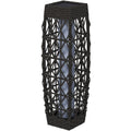 Outsunny Rattan Außenleuchte, Solar Gartenlampe, Einschaltautomatik, LED, wetterfest, Metallrahmen, 20 x 20 x 68cm, Grau