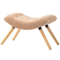 HOMCOM Moderner Fußhocker mit Fleece-Bezug und Holzbeinen, gepolstert, für Wohnzimmer, Schlafzimmer, Flur, Braun