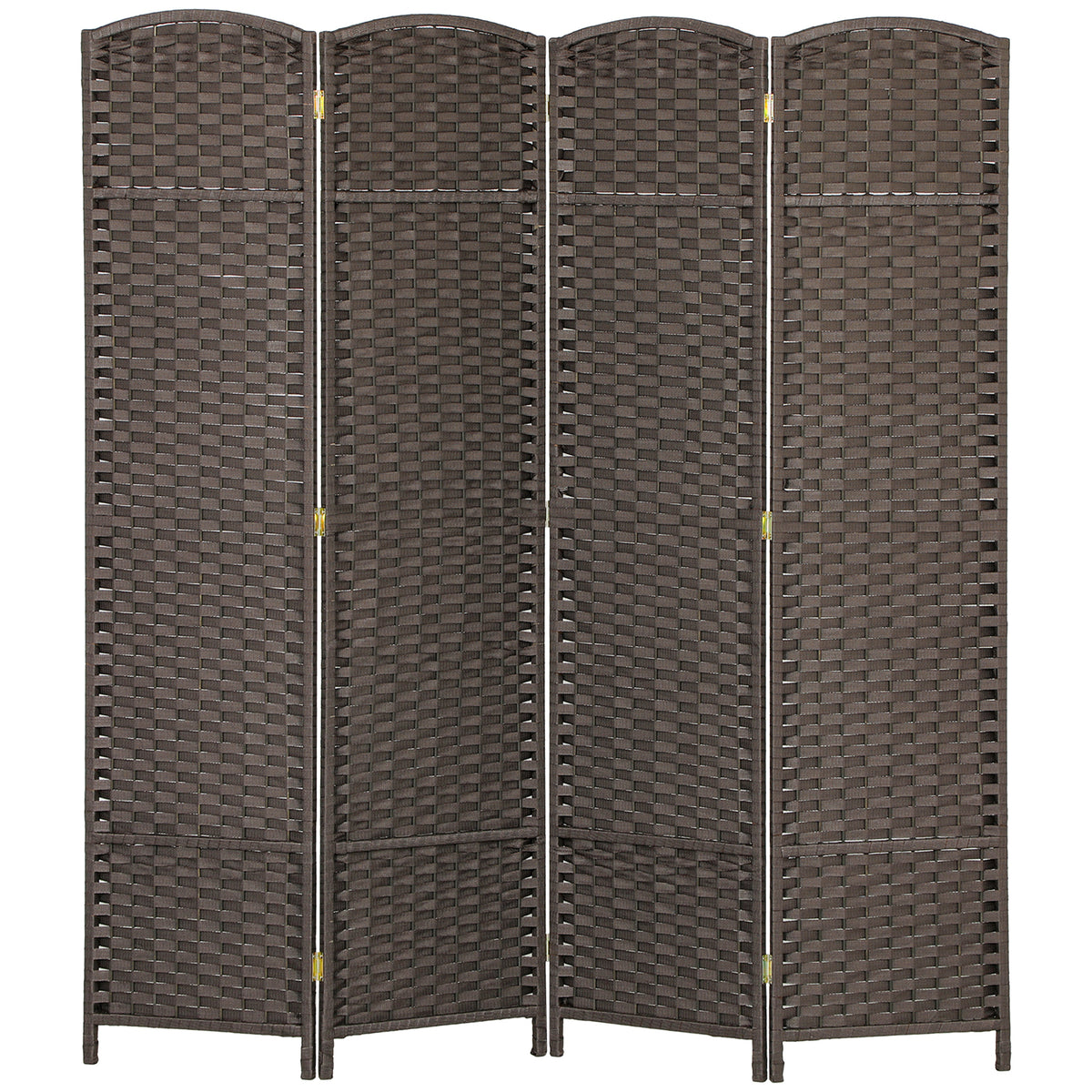 HOMCOM 4-teiliger Raumtrenner, Faltbarer Sichtschutz, Sichtschutzwand für Wohnzimmer, Schlafzimmer, Homeoffice, Braun