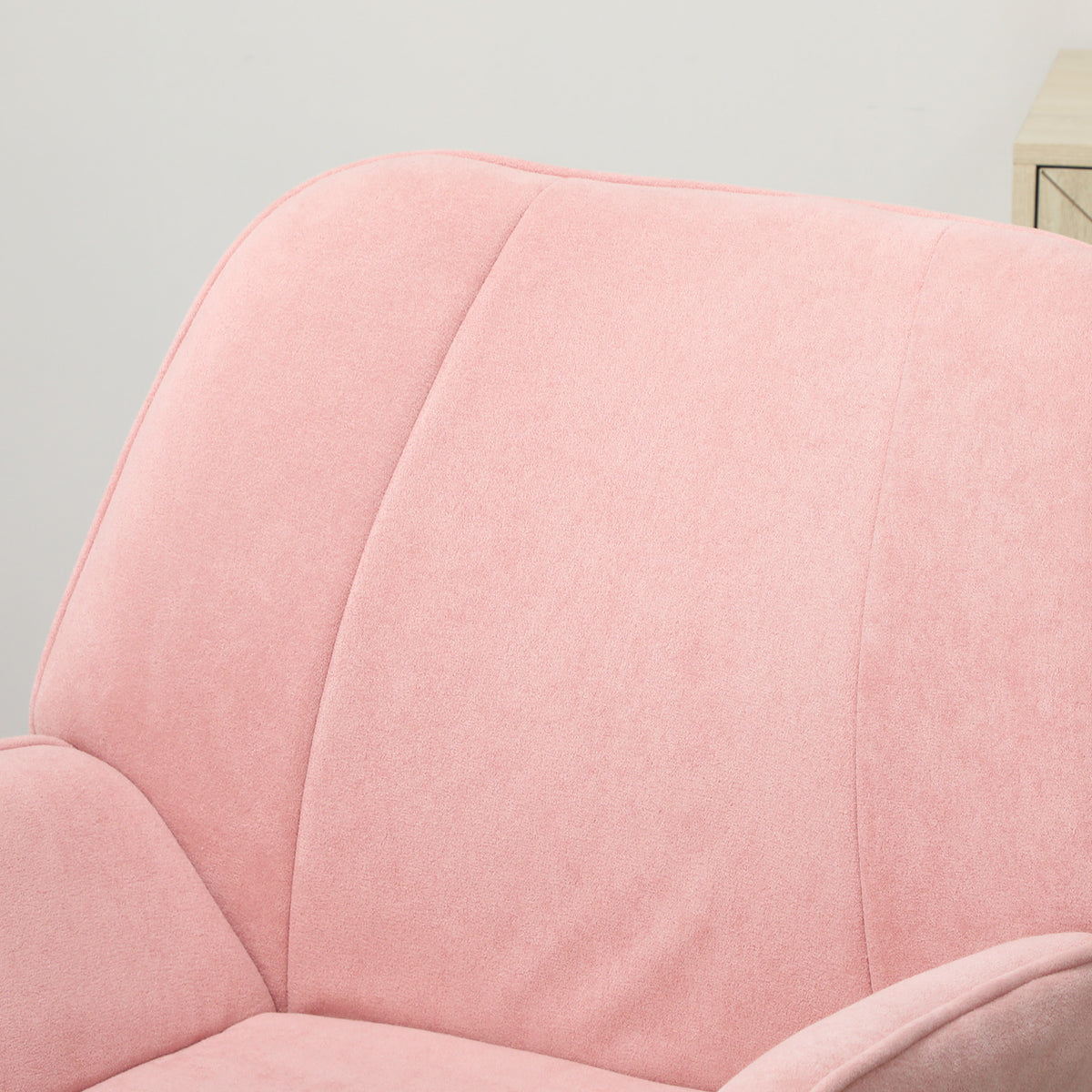 HOMCOM Loungesessel mit breitem und gepolstertem Sitzbezug aus Samt Metallbeine Rosa