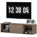 HOMCOM Wandschrank für das Badezimmer Badezimmerschrank zum Aufhängen mit 2 offenen Fächern und Klapptür 120x30x29,5 cm Braun
