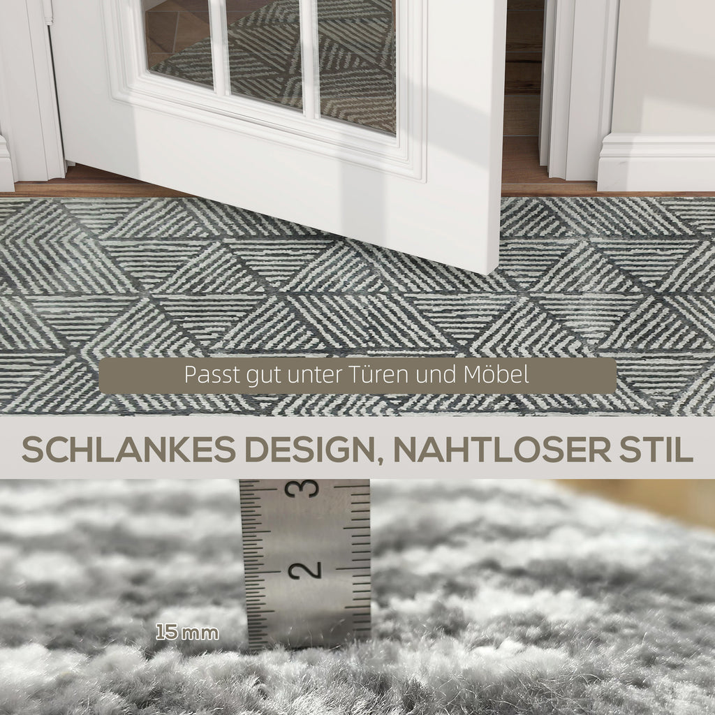 HOMCOM Teppich Wohnzimmerteppich im Modern Stil, waschbar Flächenteppich 150 x 80 cm Dunkelgrau