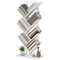 HOMCOM Baumförmiges Bücherregal mit 7 Regalen und kippsicherem System für Wohnzimmer Schlafzimmer 50x24x109 cm Weiß