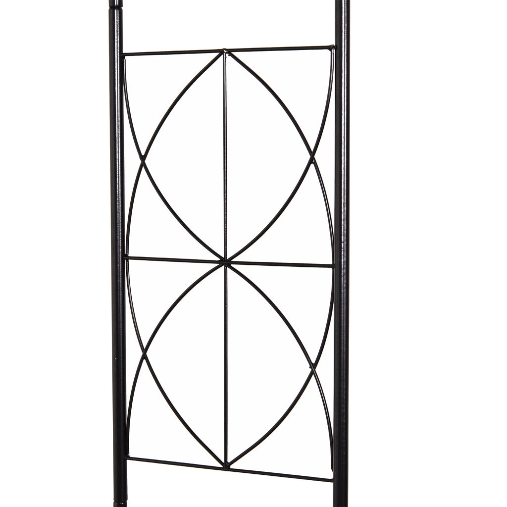 Outsunny Rosenbogen aus Metall Rankhilfe für Kletterpflanzen Gartenbogen mit Spitze Metallstruktur Torbogen Rankbogen für Rosen Bögen Rankgitter Rosenhilfe für Garten 114 x 30 x 230 cm Schwarz