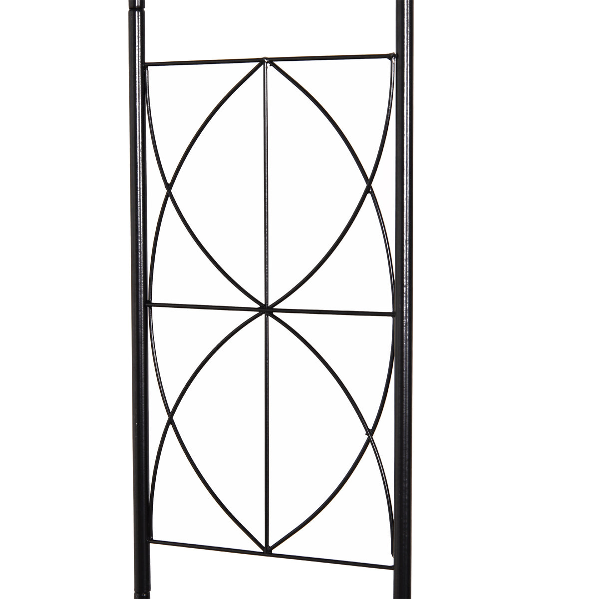 Outsunny Rosenbogen aus Metall Rankhilfe für Kletterpflanzen Gartenbogen mit Spitze Metallstruktur Torbogen Rankbogen für Rosen Bögen Rankgitter Rosenhilfe für Garten 114 x 30 x 230 cm Schwarz
