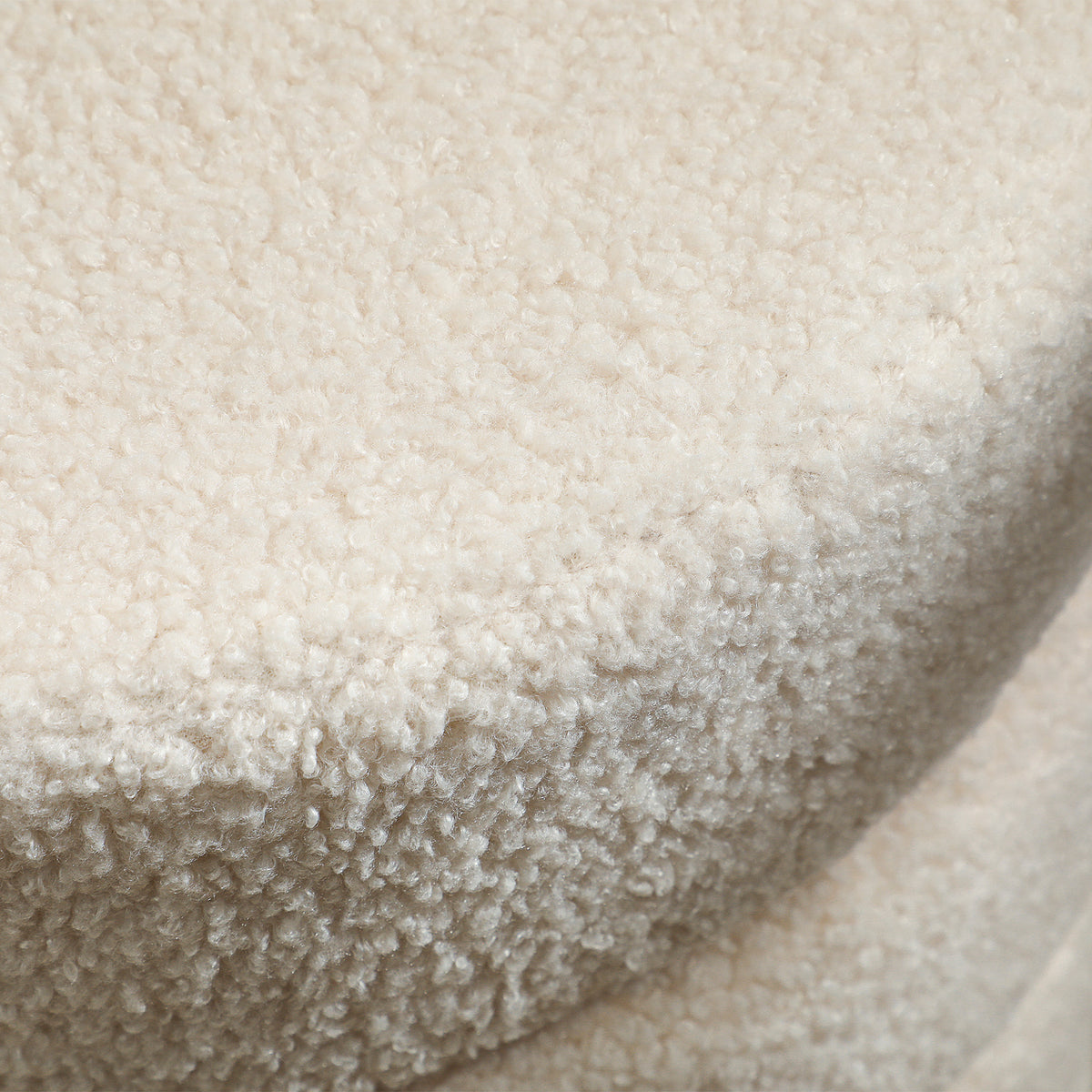 HOMCOM Hocker, rund, Teddyfleece, Metallgestell, bis 120kg, Φ40x45H cm, Beige