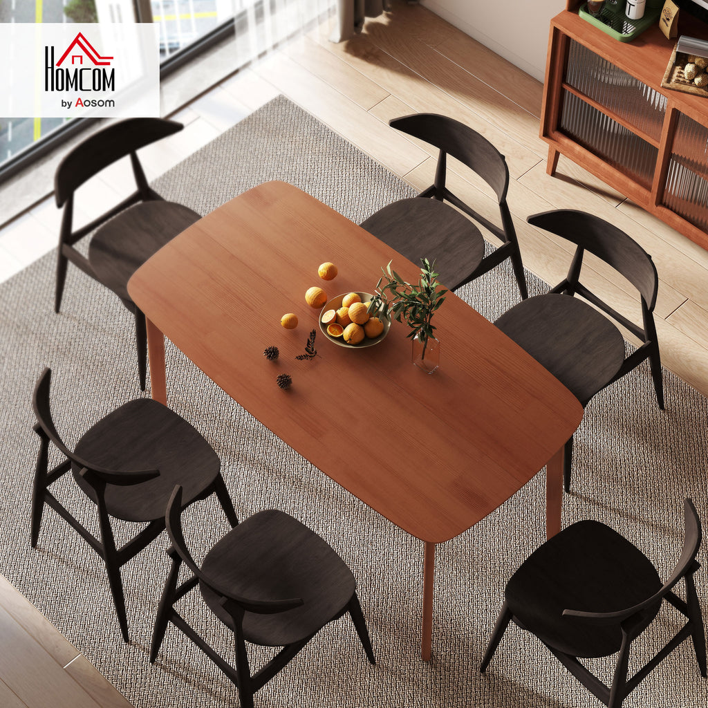 HOMCOM Esstisch, Landhausstil, lackierte Oberfläche, Holz, 150 x 80 cm, Braun