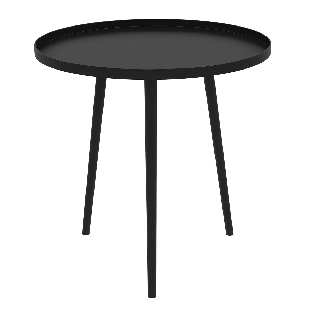 Outsunny Outdoor Beistelltisch, Gartentisch, runder Terrassentisch, Stahl, Ф40 x 50Hcm, Schwarz