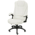 Vinsetto Ergonomischer Schreibtischstuhl mit Massagefunktion, 68 x 72 x 110–120 cm, Cremeweiß