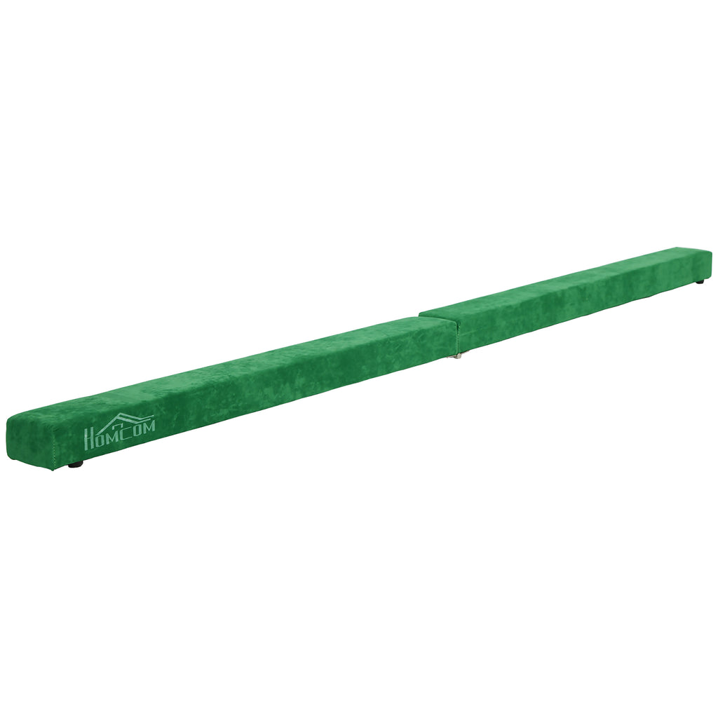 HOMCOM Faltbarer Schwebebalken, rutschfest, Wildlederbezug, robustes Holz, 210 x 10 x 6,5 cm, Blau