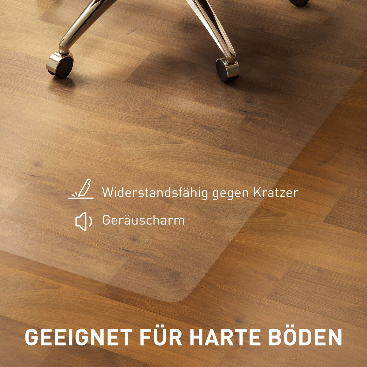 HOMCOM Bodenschutzmatte, rutschfest, 1,5mm dick, 120x120cm, Transparent