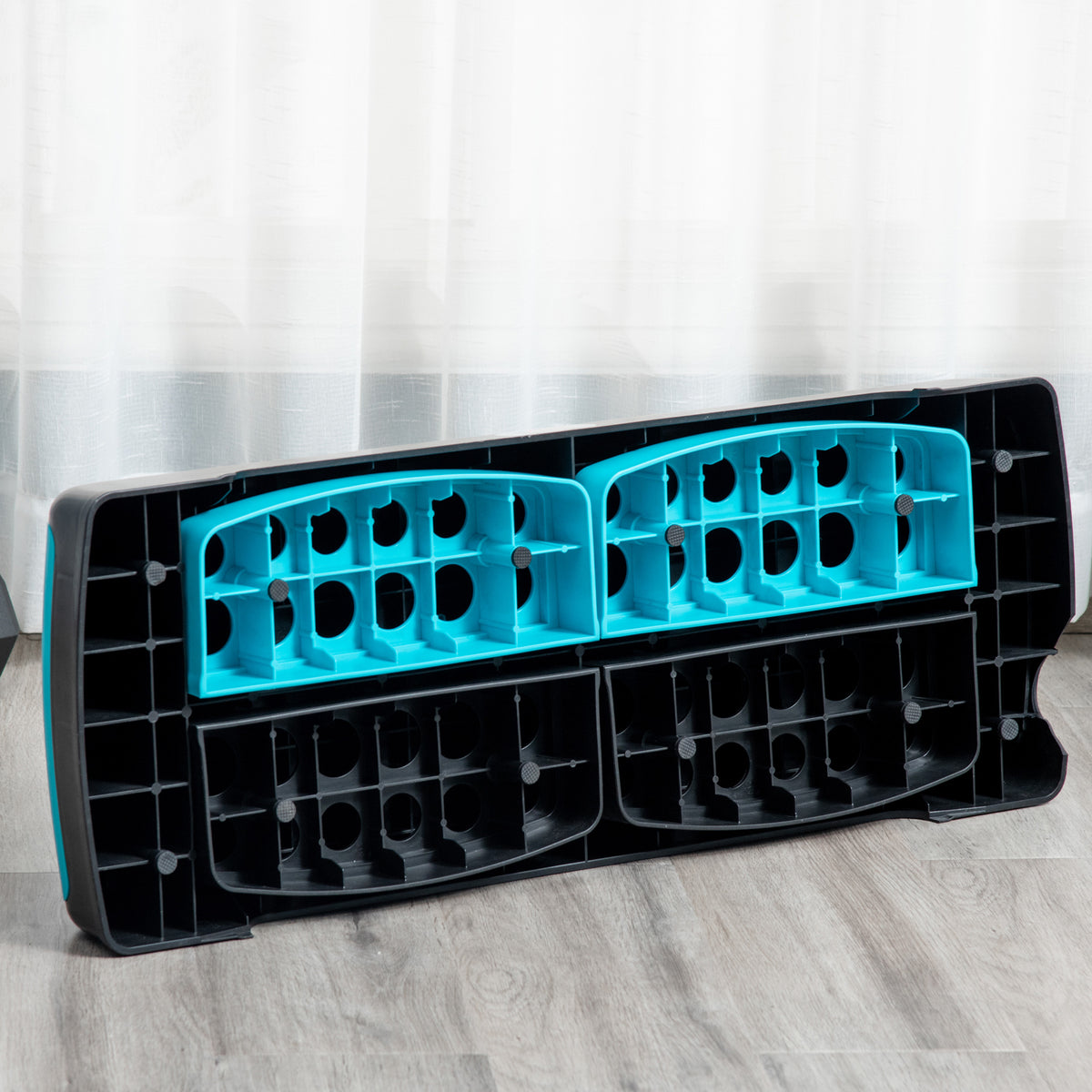 HOMCOM Aerobic-Stepper 3-stufig höhenverstellbar 78 x 28 x 20cm Schwarz+Blau