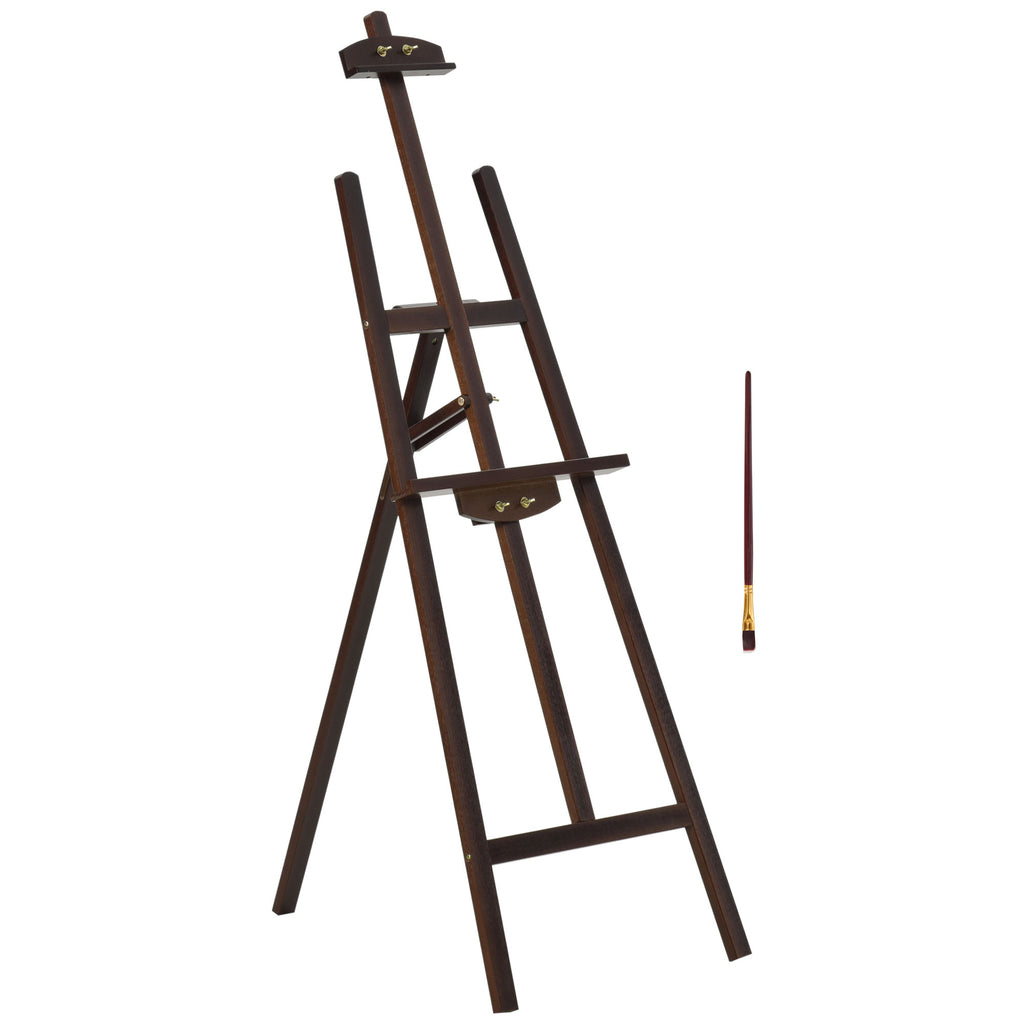 HOMCOM Kiefernholz-Atelierstaffelei höhenverstellbar 51,5L x 71,5B x 134,5H cm Neigungswinkel bis 90°