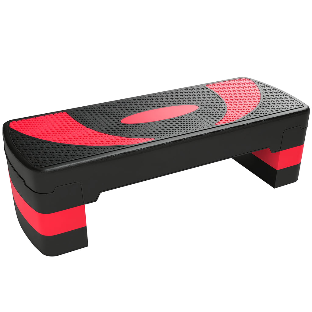HOMCOM Aerobic-Stepper, höhenverstellbar, für Indoor und Outdoor, Belastbarkeit bis 150 kg, 80 x 31 x 10-20 cm, Rot