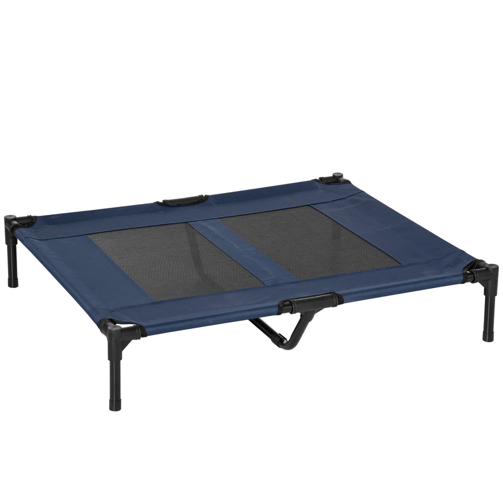 PawHut Hundeliege, Outdoor Hundesofa, Haustierbett, Schlafplatz, Katzenbett, Hundebett, 92 x 76 x 18 cm, Schwarz+Blau