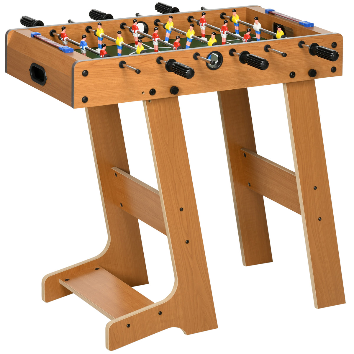 HOMCOM Tischkicker klappbar aus Holz mit 6 Stangen, 18 Spielern und Punktzählern, 69x37x70cm