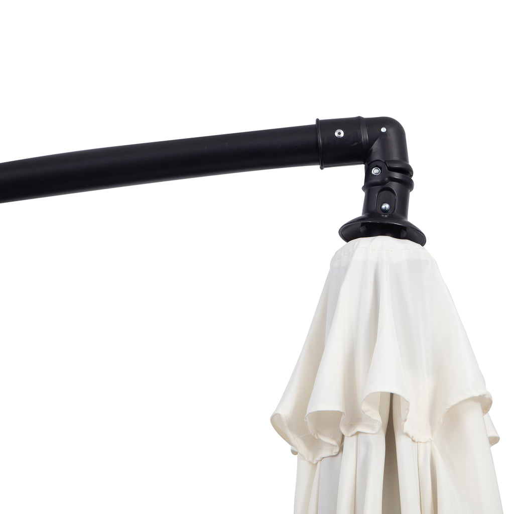 Outsunny Sonnenschirm mit Kurbel Wetterbeständig 3 m x 3 m x 2,5 m Stahl Polyester