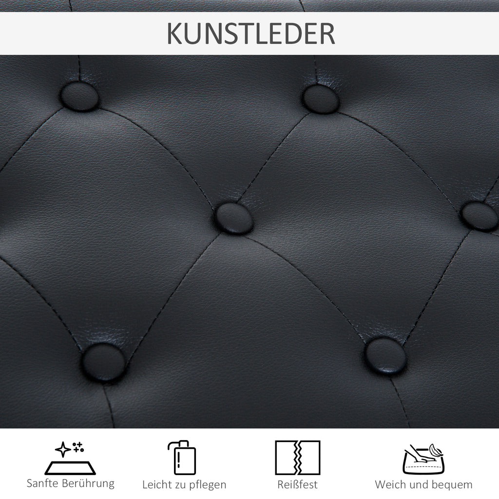 HOMCOM Klavierhocker, Klavierbank mit Verstecktem Stauraum, Klavierstuhl mit Kunstleder Kissen, Pianobank, Massivholz Keyboardbank für Piano, Keyboard, 76 x 36 x 50 cm, Schwarz