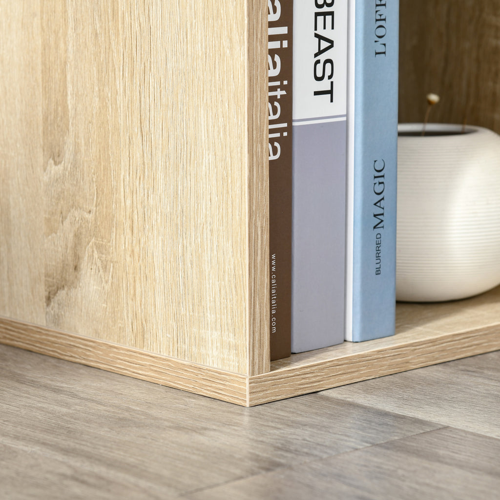 HOMCOM Modernes Würfelregal aus Holz mit 6 Fächern, 65,5x30x97,5 cm, Farbe Eiche