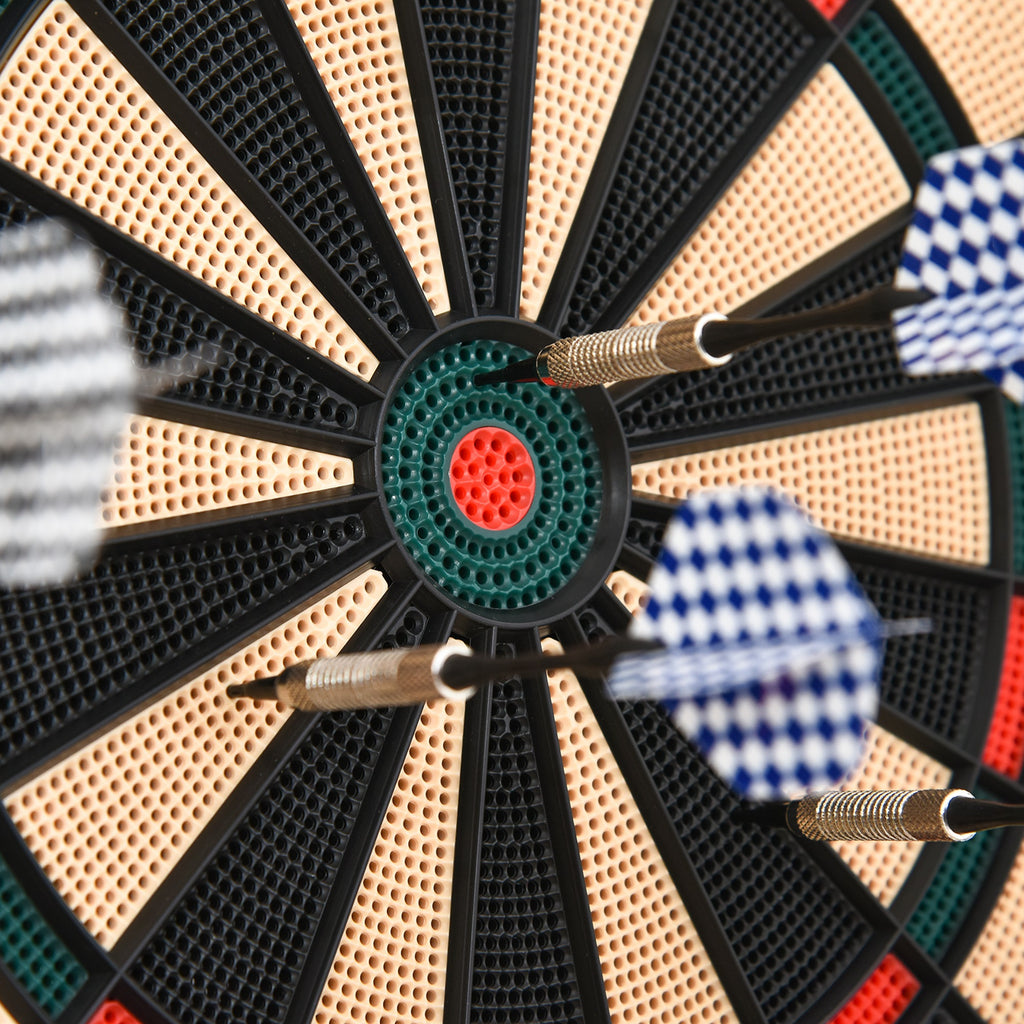 HOMCOM Elektronische Dartscheibe automatische Wertung Dartboard Dart-set mit 6 Darts 30 Dartköpfe 26 Spiele und 185 Trefferoptionen für 8 Spieler Soundeffekte Schwarz 44 x 39,5 x 2,2 cm