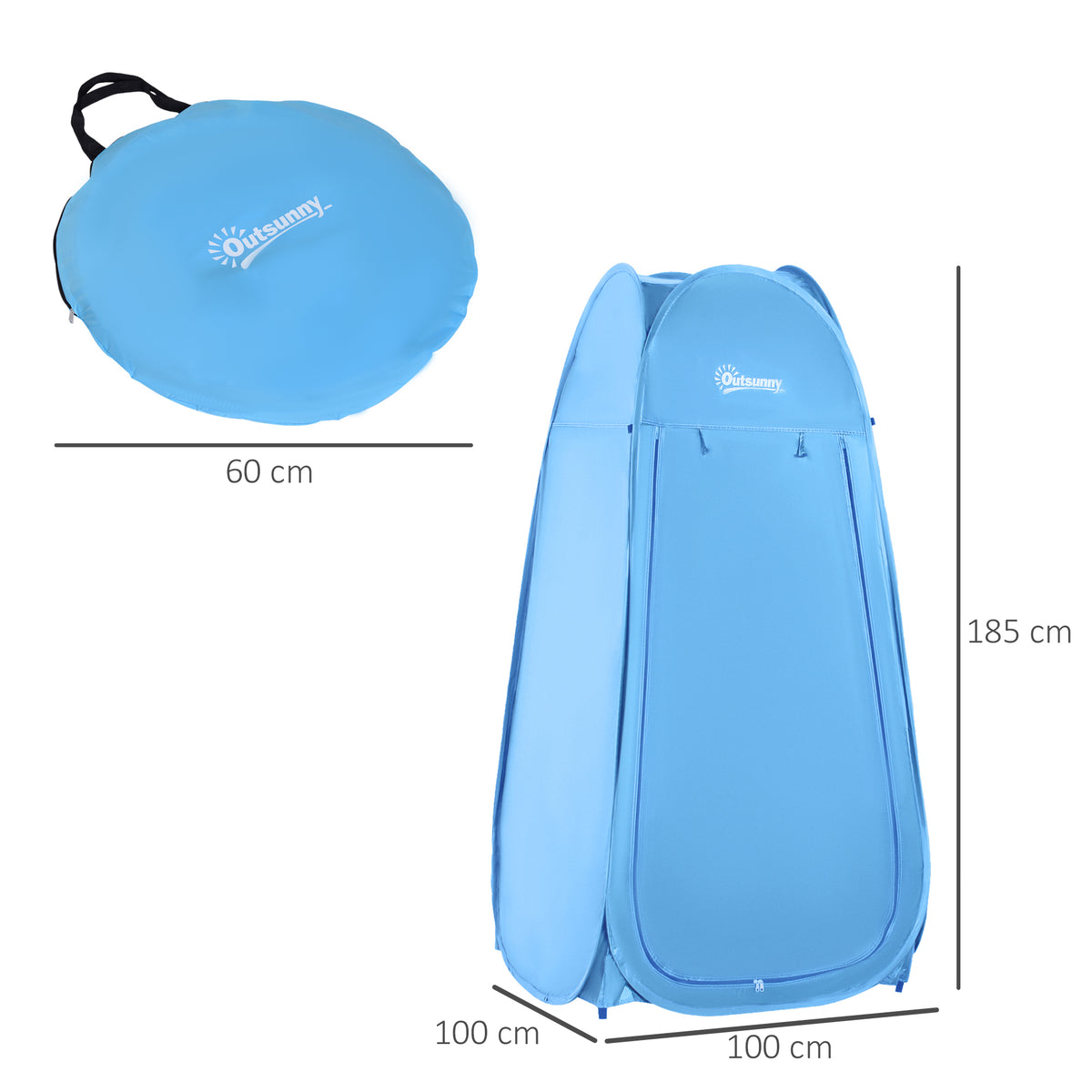 Outsunny Pop-Up-Duschkabine Instant Cabinet für Camping Polyester Blau