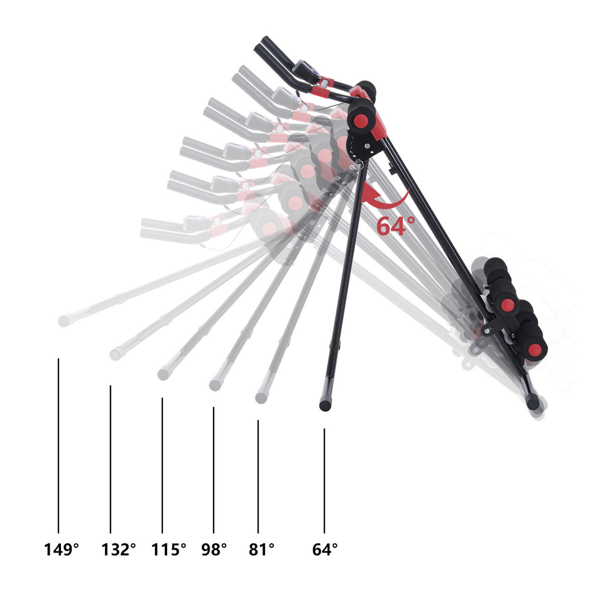 HOMCOM Bauchtrainer für Zuhause klappbar Bauchmuskeltrainer mit LCD-Monitor, Widerstand Trainingsgerät Fitnessgerät für Ganzkörpertraining belastbar bis 100 kg
