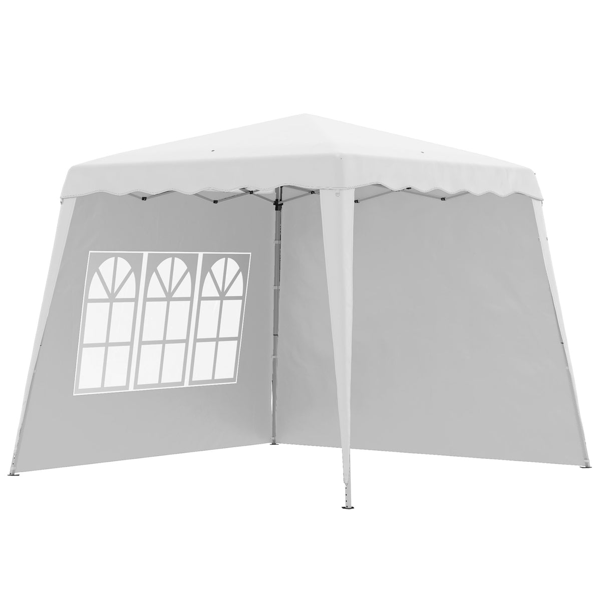 Outsunny Pop Up Pavillion Faltpavillion, inkl. Fernstern, wetterbeständig, 240 x 240 x 250 cm, Weiß