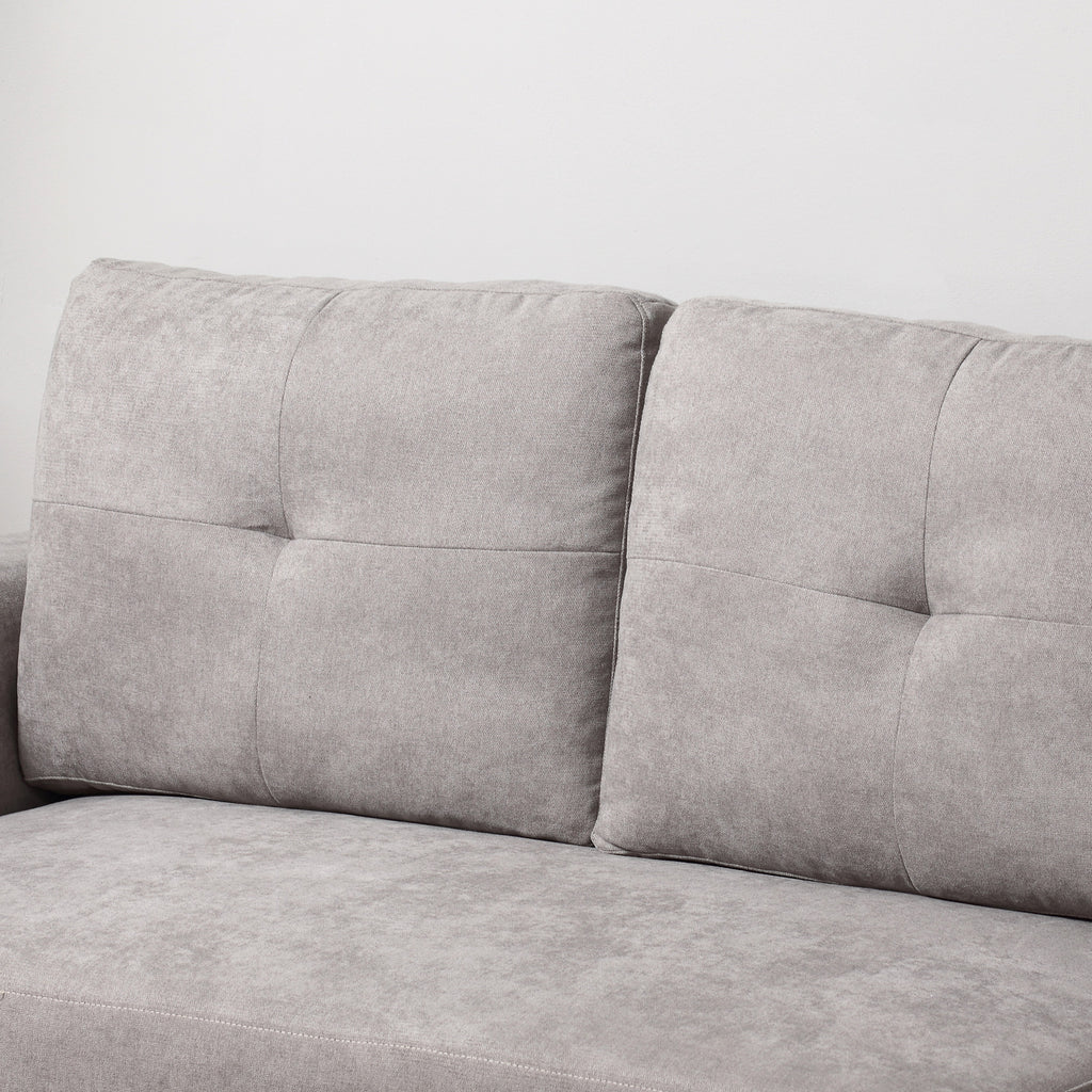 HOMCOM 3-Sitzer-Sofa mit Bettfunktion, Schlafsofa mit Chaiselongue, Polstersofa, Grau