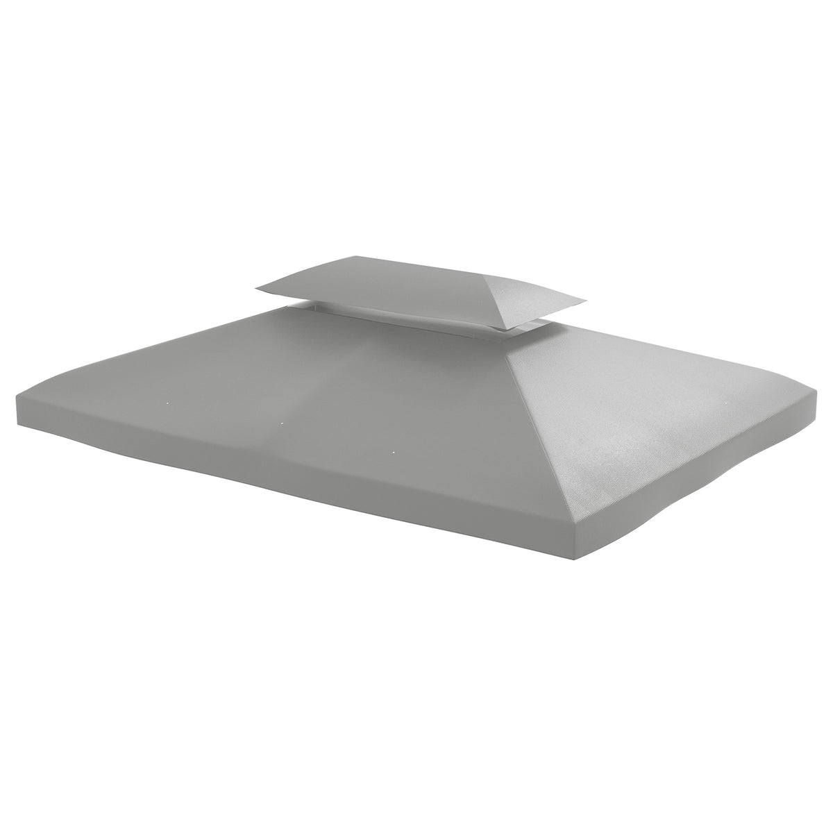 Outsunny Ersatzdach für Metallpavillon 3x4m wasserabweisend Pavillondach mit Doppeldach, Ersatzbezug für Gartenpavillon Partyzelt Gartenzelt Polyester Hellgrau