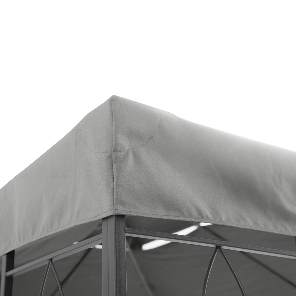 Outsunny Ersatzdach für Metallpavillon 3x4m wasserabweisend Pavillondach mit Doppeldach, Ersatzbezug für Gartenpavillon Partyzelt Gartenzelt Polyester Hellgrau