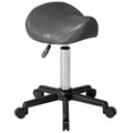 HOMCOM Rollhocker, Arbeitsstuhl mit Höhenverstellung 45-57 cm und ergonomischem Sattel, 48x47x45-57cm, Grau