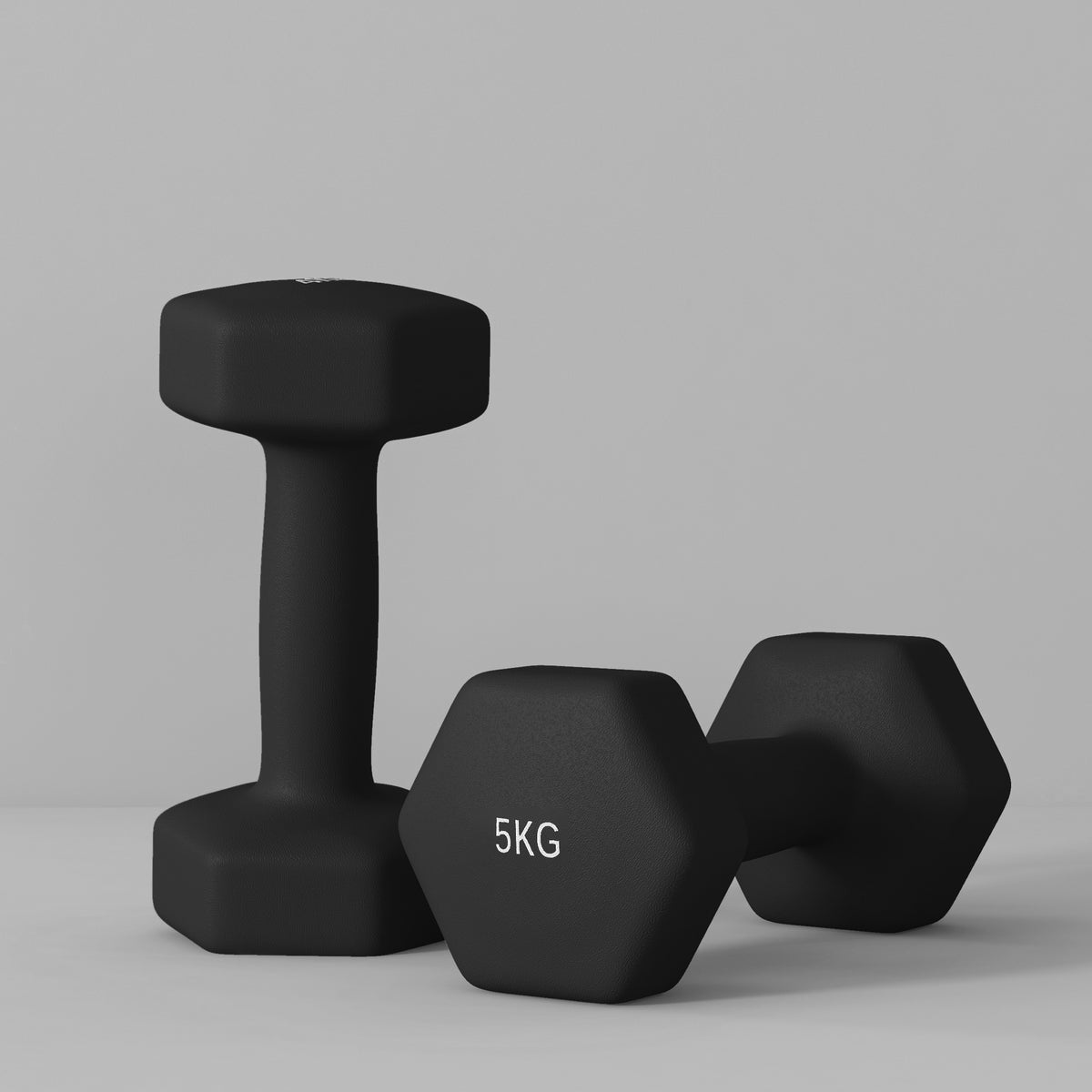 SPORTNOW Set mit 2 sechseckigen Hanteln mit rutschfesten Griffen für das Training zu Hause, 2 x 5 kg, schwarz