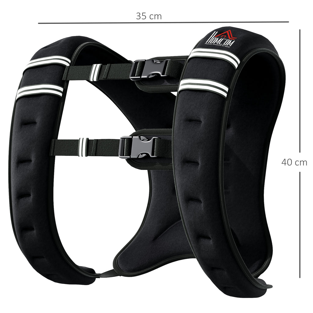 HOMCOM Gewichtsweste 5 KG / 8 KG / 10 KG verstellbare Trainingsweste mit herausnehmenbar Gewichten Laufweste Damen Herren für Muskelaufbau Krafttraining, Laufen, Fitness, Cross Training