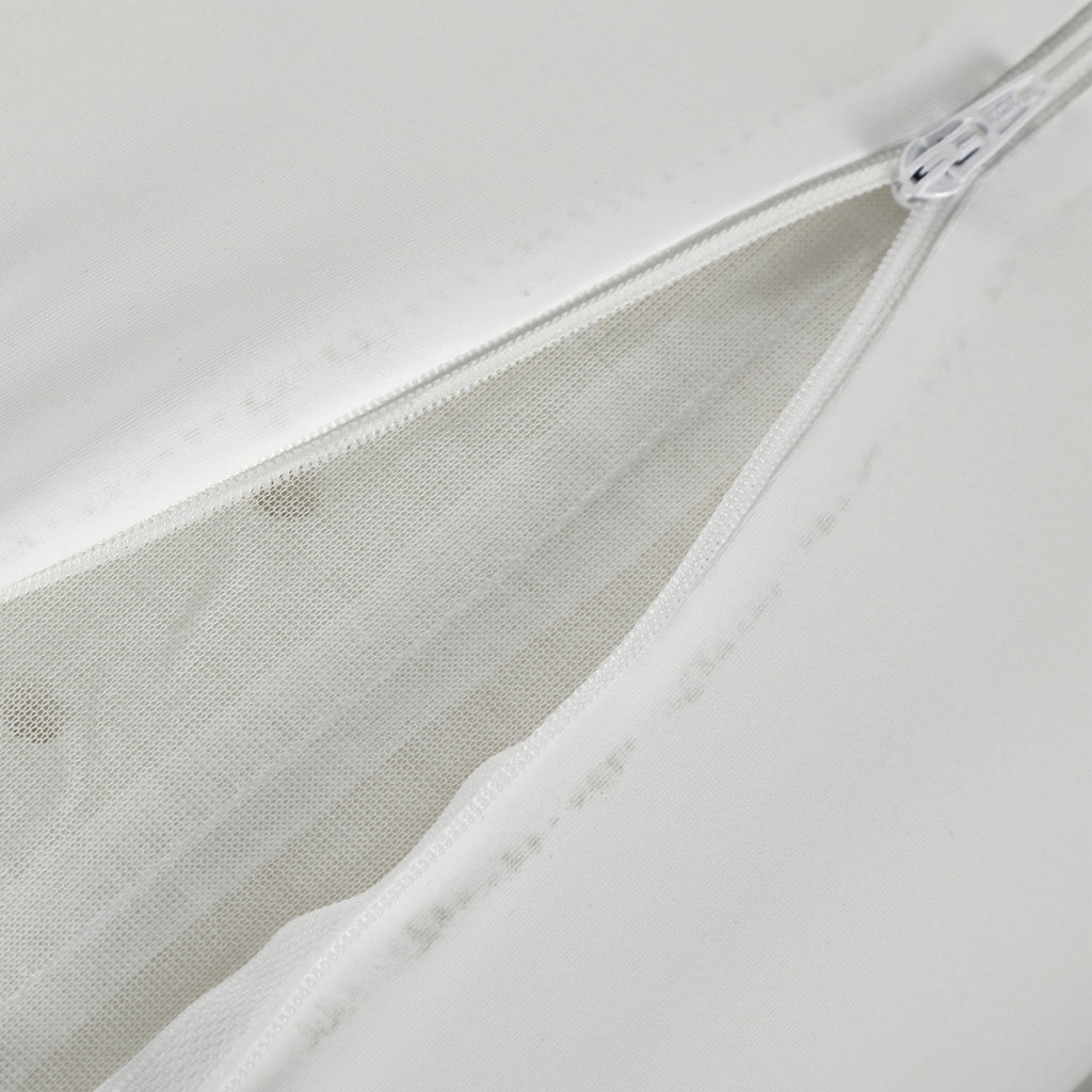 HOMCOM Memory-Foam-Nackenkissen mit doppelter Höhe und abnehmbarem Bezug, 60x40x10/12 cm, Weiß Creme