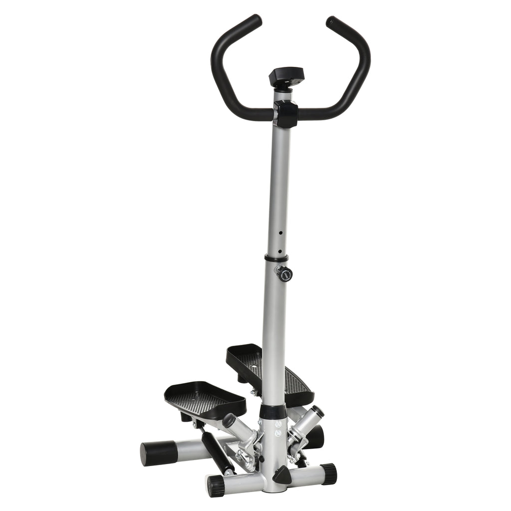 HOMCOM Stepper Heimtrainer für Zuhause mit LCD-Bildschirm einstellbare Geschwindigkeit Metall ABS 55 x 53 x 118-128 cm