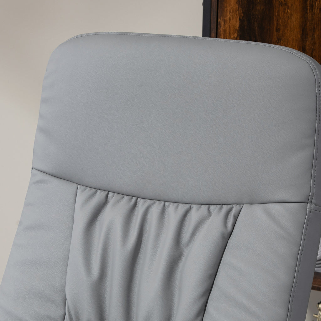 HOMCOM 2-teiliges Sessel-Set Sessel mit Fußhocker Relaxsessel mit Fußhocker, höhenverstellbar, neigbare Rückenlehne, Hellgrau