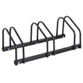 HOMCOM Fahrradständer für 3 Fahrräder, Abmessungen 76L x 33B x 27H cm, Stahl Schwarz