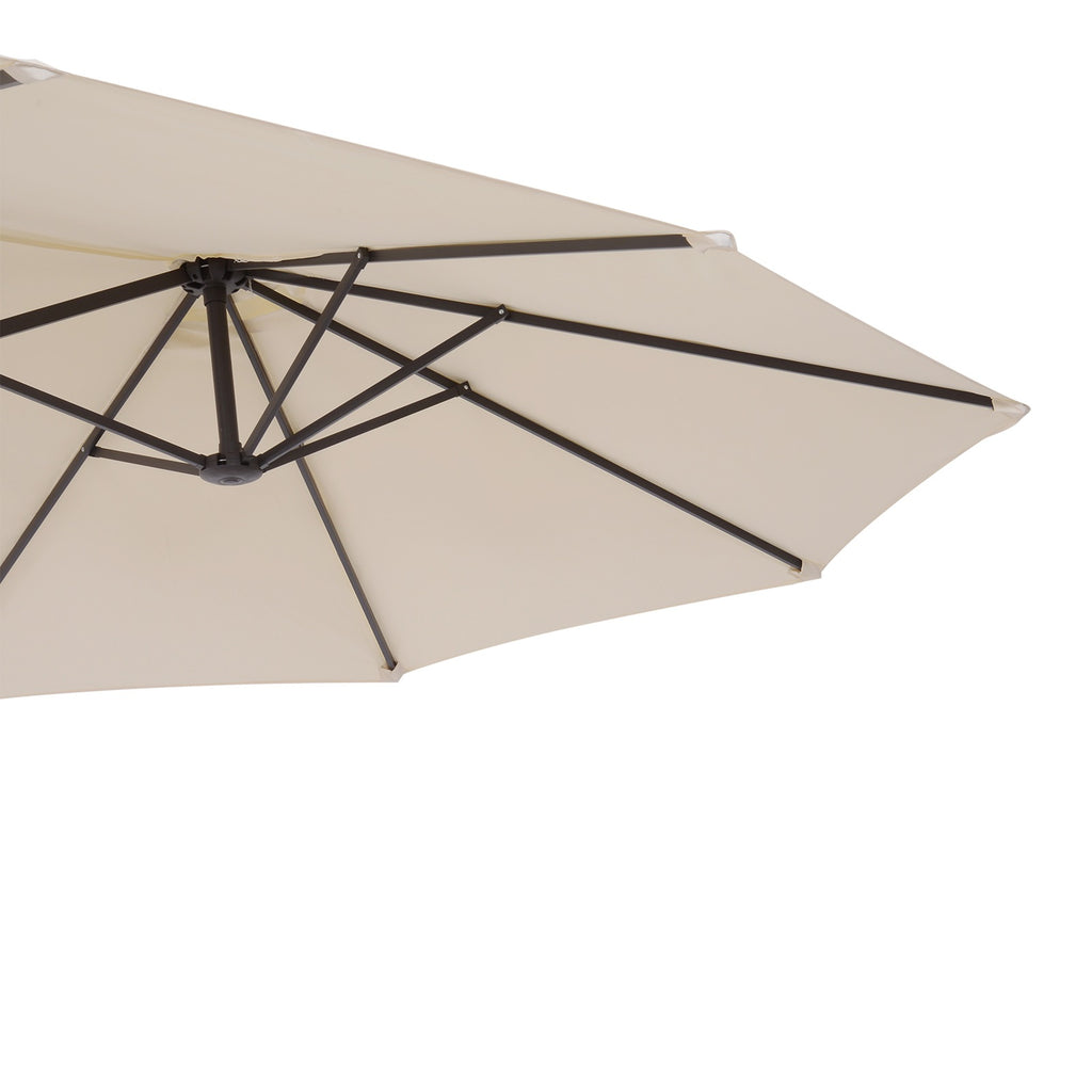 Outsunny XXL Sonnenschirm mit Handkurbel wetterbeständig 455 cm x 270 cm x 240 cm Stahl Polyester Beige