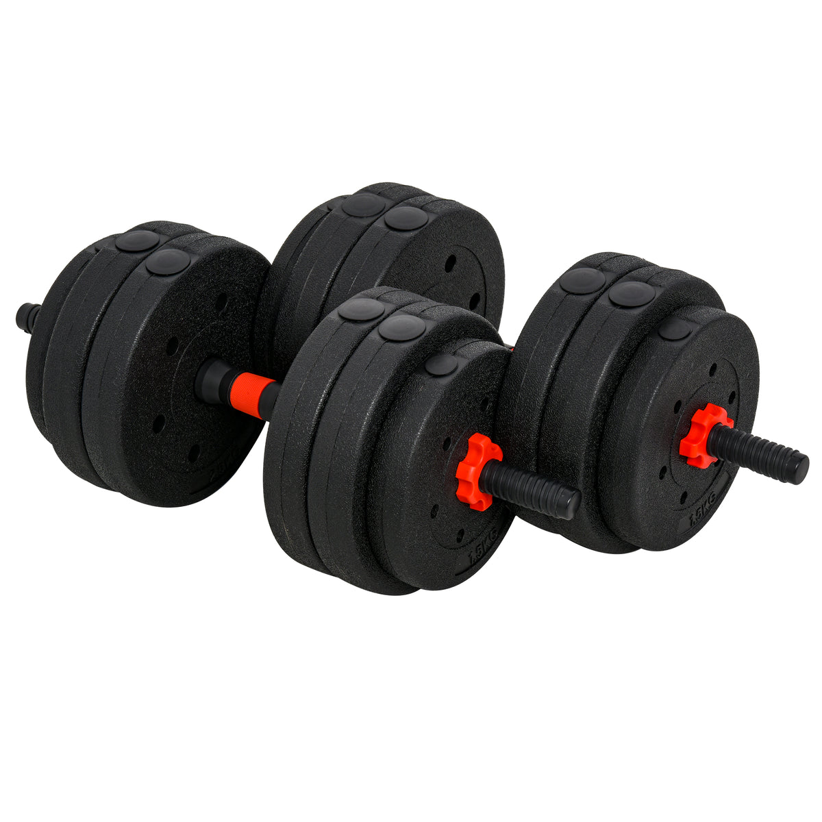 HOMCOM 2 in 1 Hanteln Set 25 kg verstellbare Kurzhantel & Langhantel professionell Dumbbell Krafttraining und Gewichtheben für Zuhause Fitness