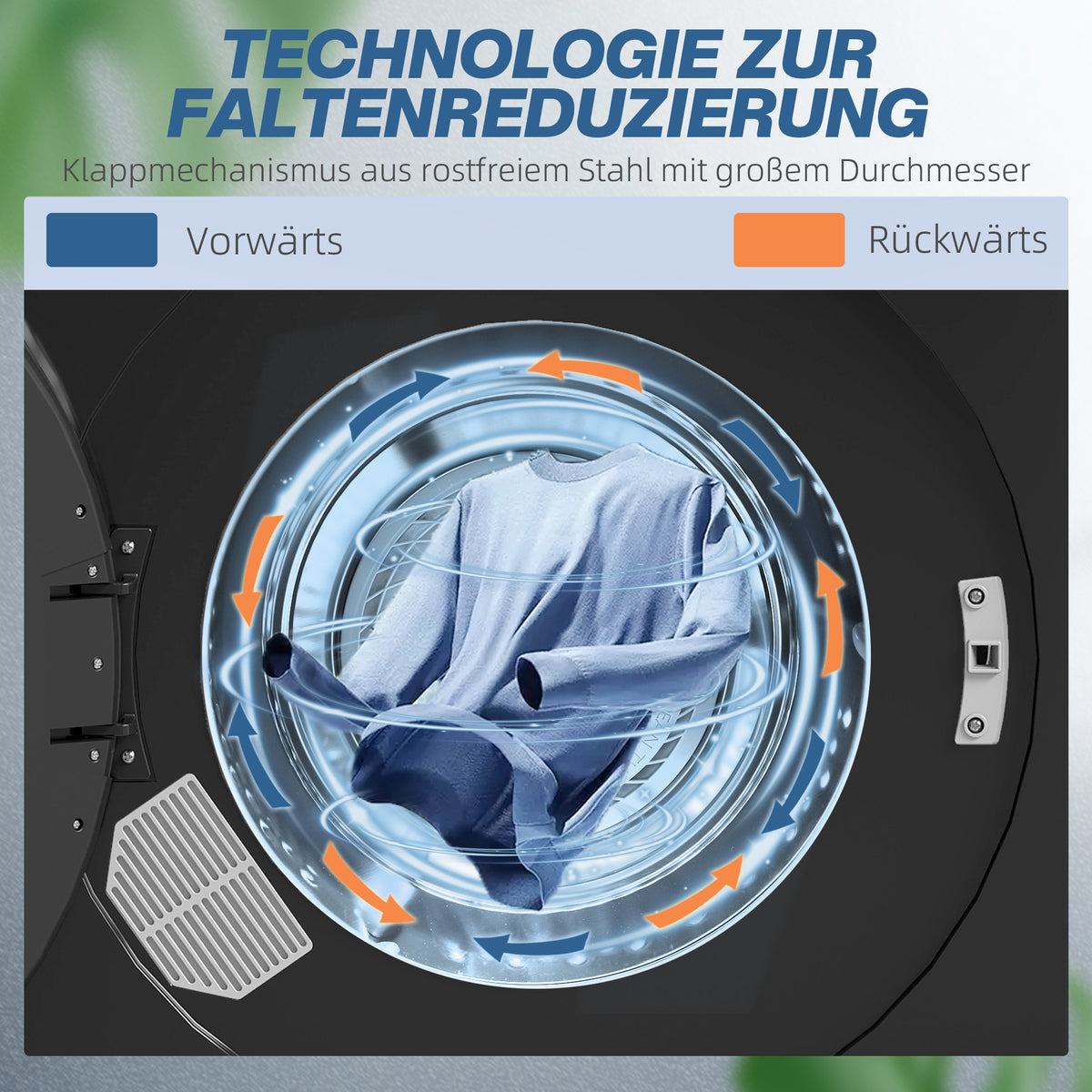HOMCOM Wäschetrockner, 6 Programme, 40-60℃, 4 kg Kapazität, kompakt, Touch-Bedienung, Schwarz