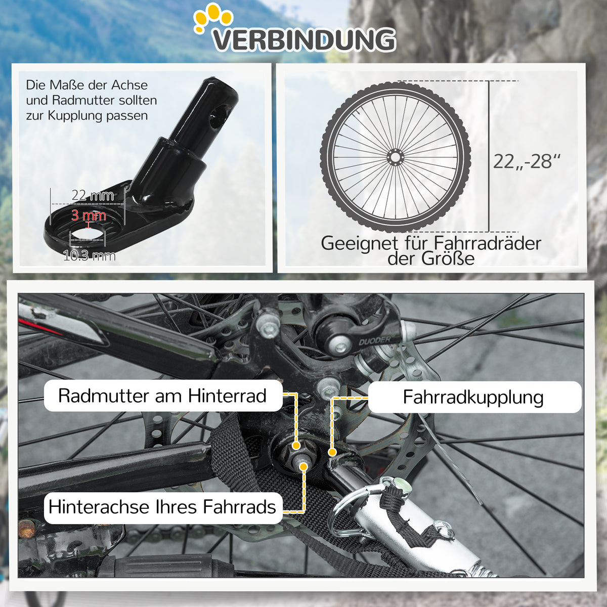 PawHut Hundeanhänger Fahrradanhänger bis 20kg Netzfenster, aufrollbare Abdeckung, Universalkupplung Schwarz, 140 x 71 x 83 cm