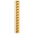 HOMCOM CD und DVD Aufbewahrung, CD/DVD Regal, Standregal mit 12 Fächern, max. 204 CD, 21 x 20 x 175 cm, Naturholz
