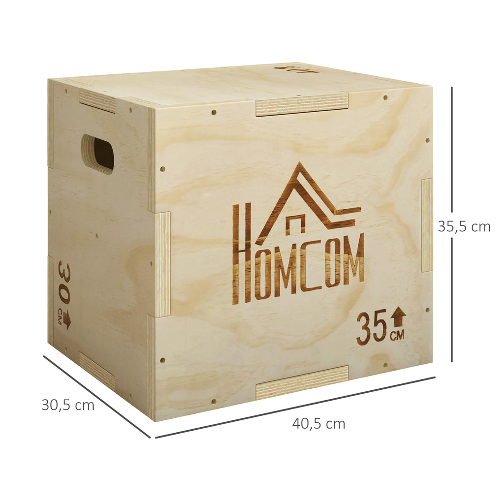 HOMCOM Box Jump Plyo-Box Trainingsgerät Sprungbox Muskelaufbau Fitness & Crossfit Plyobox für Box-Training 40,5/35,5/30,5 cm