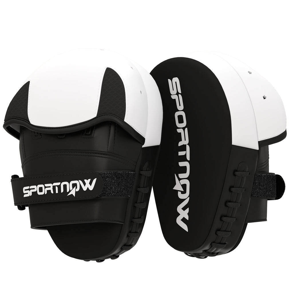 SPORTNOW Boxschlagpolster Boxhandschuhe mit Fingerschutz für Muay Thai Kickboxen Kampfkünste MMA 24 x 19 x 4 cm weiß